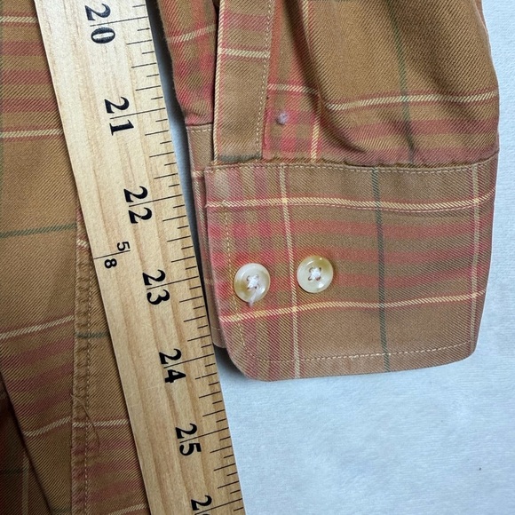 Men's XXL Burberry London Plaid Button-Down Shirt Brown and Orange Novacheck - Picture 8 of 10